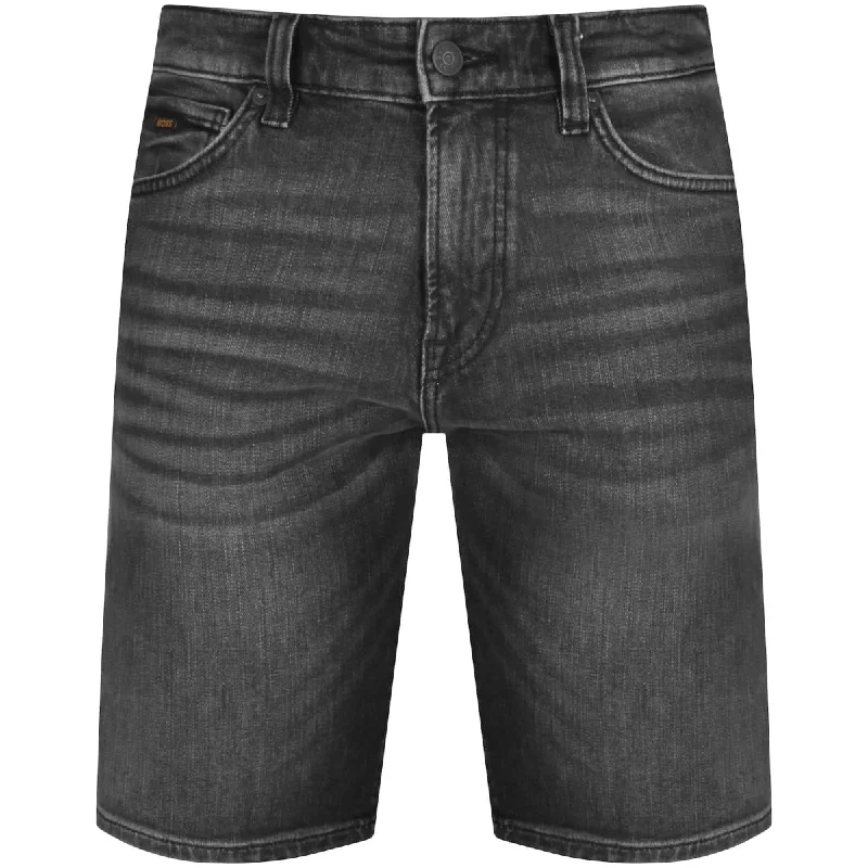 Hugo Boss Grey Denim Re.Maine-Shorts Regular Fit W38