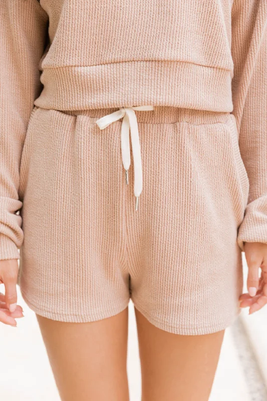 Why Not Taupe Cord Lounge Shorts FINAL SALE