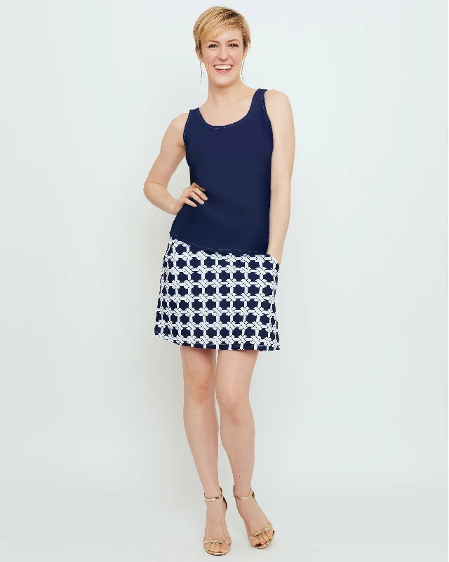 Tenerife Skort in Navy Nautical Knots