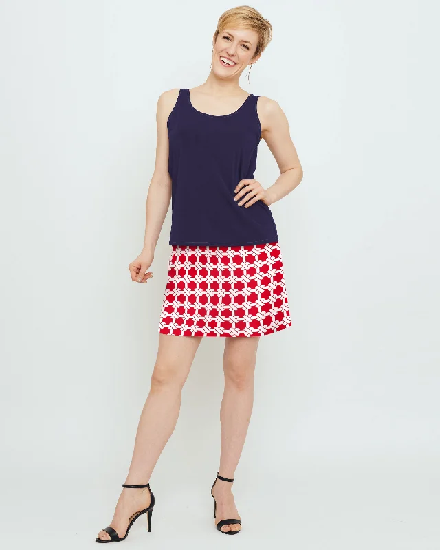 Tenerife Skort in Red Nautical Knots