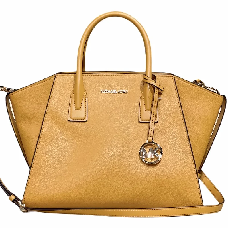 Michael Kors Women's Avril Top Zip Leather MK Signature Satchel Bag