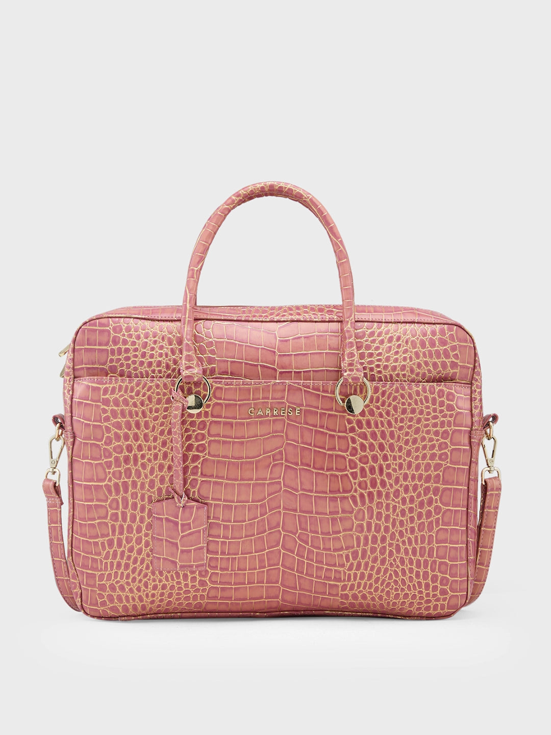 Caprese Miranda Laptop Bag Large Croco Women'S Office Bag Pink