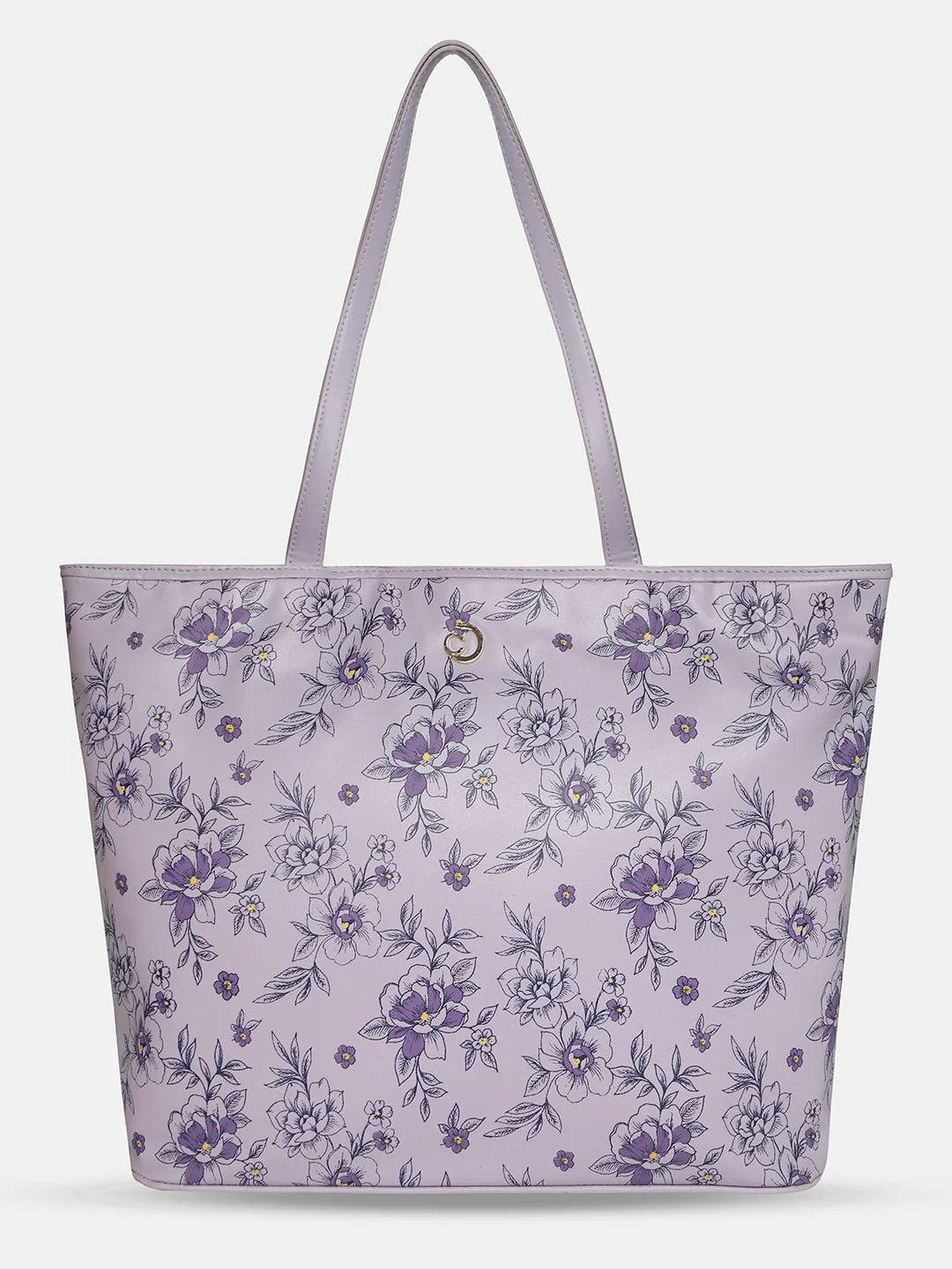 Caprese Snow Laptop Tote Large Printed Women'S Office Handbag Lavender