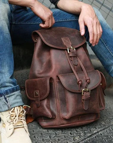 Cool Mens Leather Backpacks Travel Backpacks Laptop Backpacks for Men