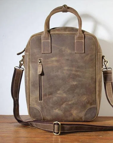 Handmade Leather Mens Cool Backpack Bag Messenger Bag Briefcase Work Bag Laptop Bag for men