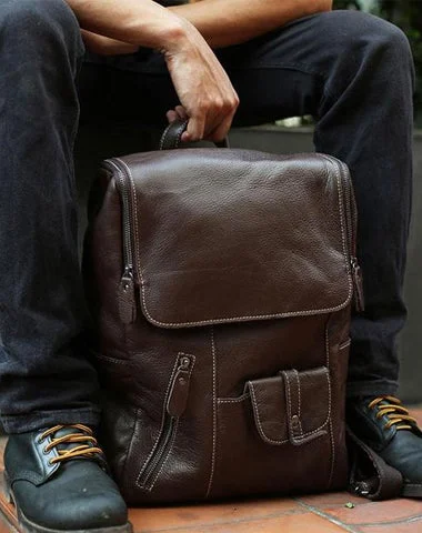 Leather Mens Backpacks Cool Travel Backpacks Laptop Backpack for men