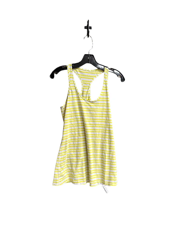 White & Yellow Athletic Tank Top Lululemon, Size M