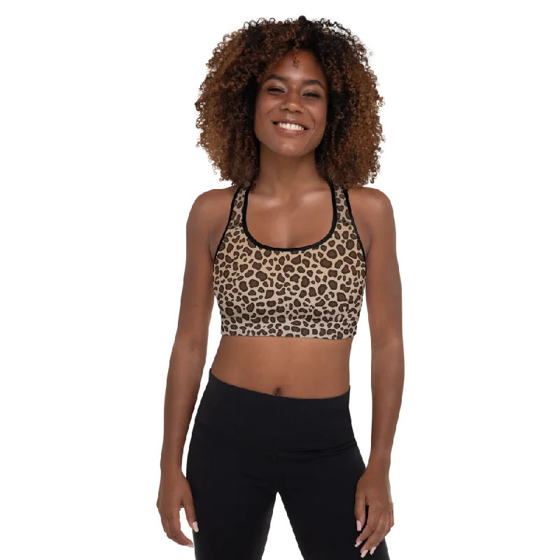 Leopard Print Padded Sports Bra