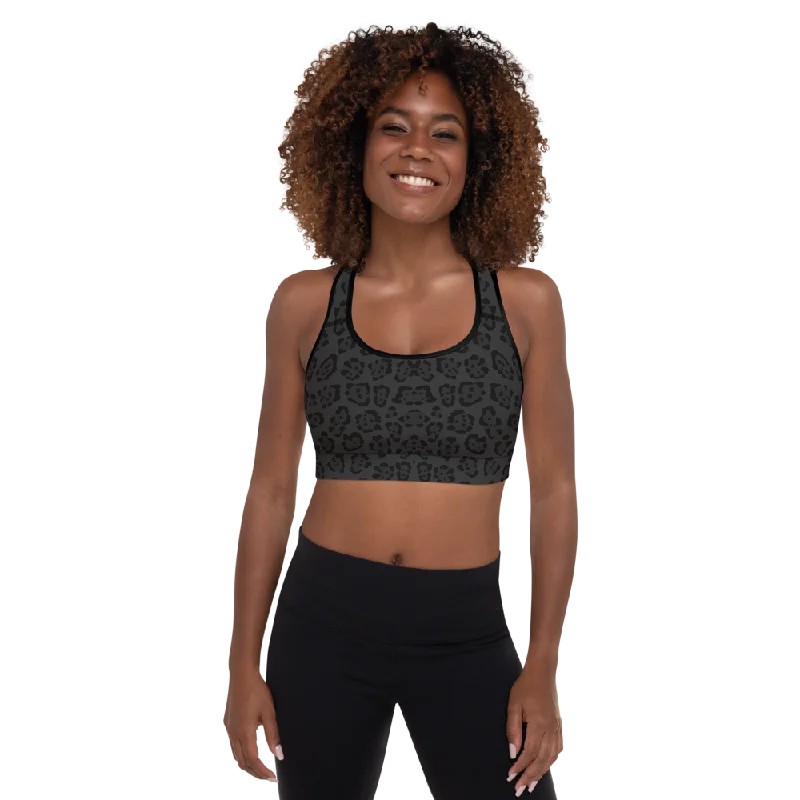 Black Jaguar Padded Sports Bra