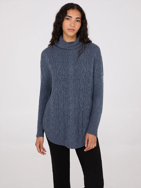 Multi-Cable Turtleneck Sweater