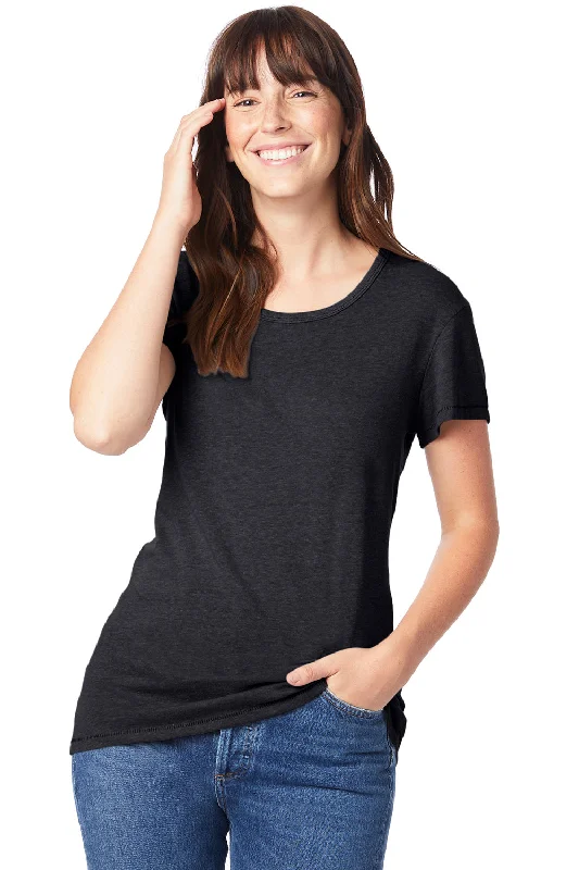 Alternative Womens Keepsake Vintage Jersey Short Sleeve Crewneck T-Shirt - Black