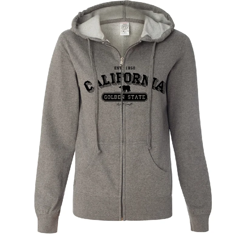 California Golden State 1850 Ladies Lightweight Fitted Zip-Up Hoodie