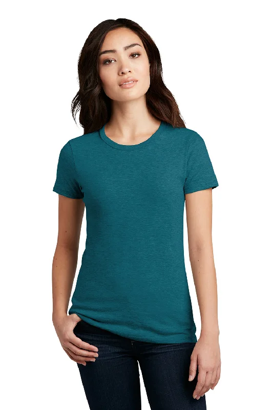 District Womens Perfect Blend Short Sleeve Crewneck T-Shirt - Heather Teal Green