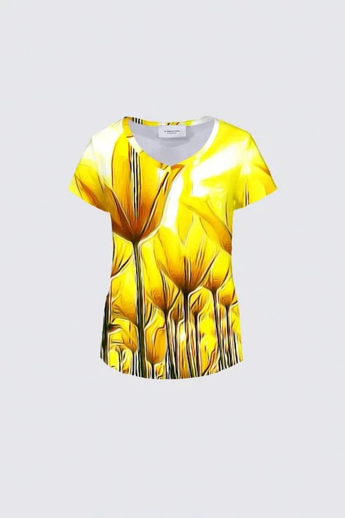 Floral Embosses: Tulip Daydream 02 Designer Nadia T-shirt