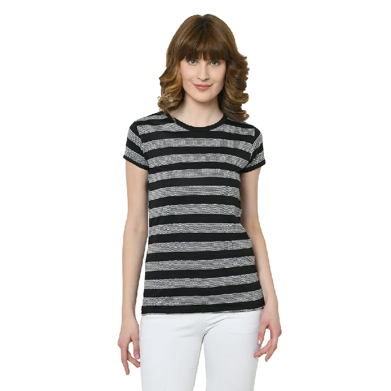 Vimal Jonney Black Half Sleeve T-shirt For Women's