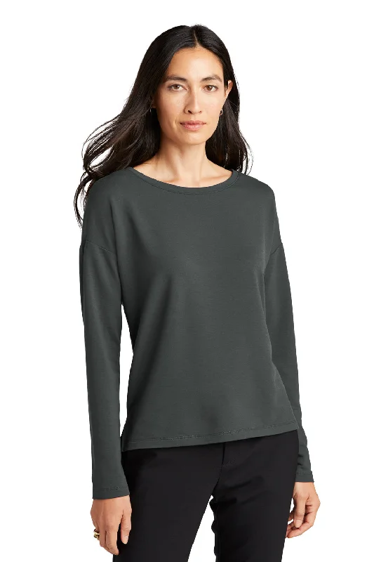 Mercer+Mettle Womens Stretch Drop Shoulder Wide Crewneck Sweatshirt - Anchor Grey