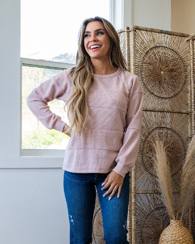 Colette Fabric Blocked Sweater - Blush