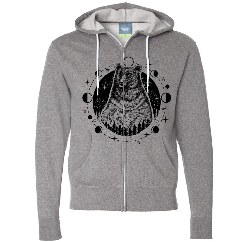 Psychic Moon Forest Grizzly Zip-Up Hoodie