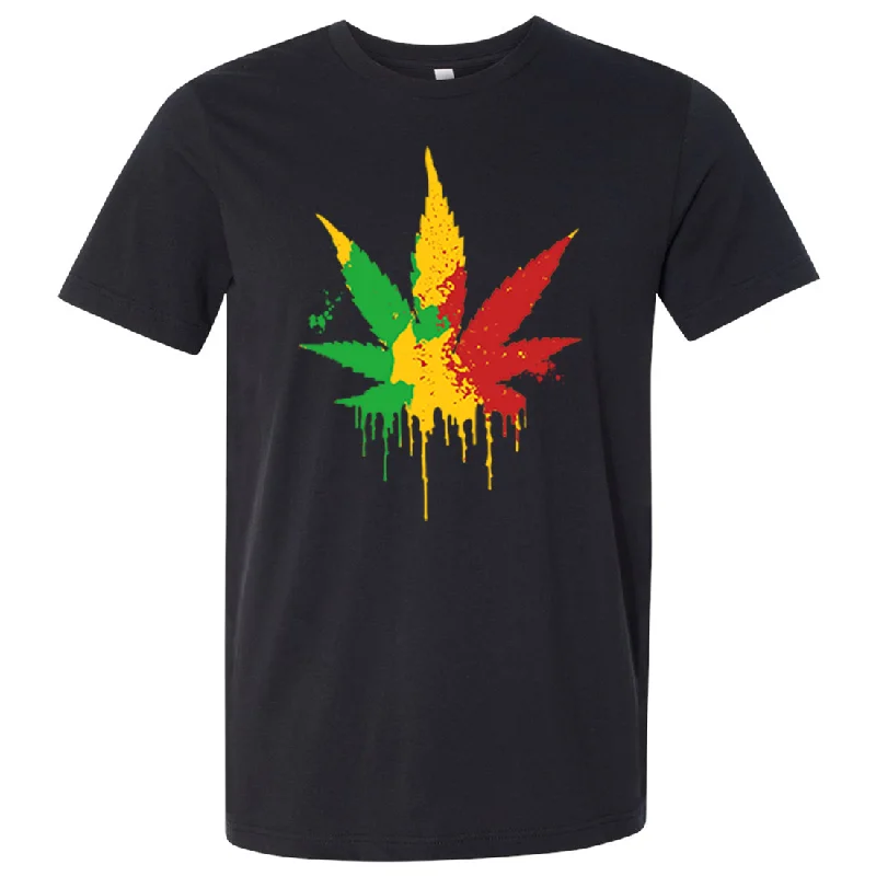 Rasta Pot Leaf Asst Colors Mens Lightweight Fitted T-Shirt/tee