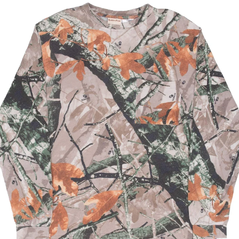 VINTAGE HUNTING FUSION 3D CAMO LONG SLEEVE POCKET TEE SHIRT MEDIUM