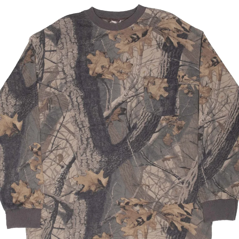 VINTAGE HUNTING REALTREE HARDWOODS CAMO LONG SLEEVE POCKET TEE SHIRT XL