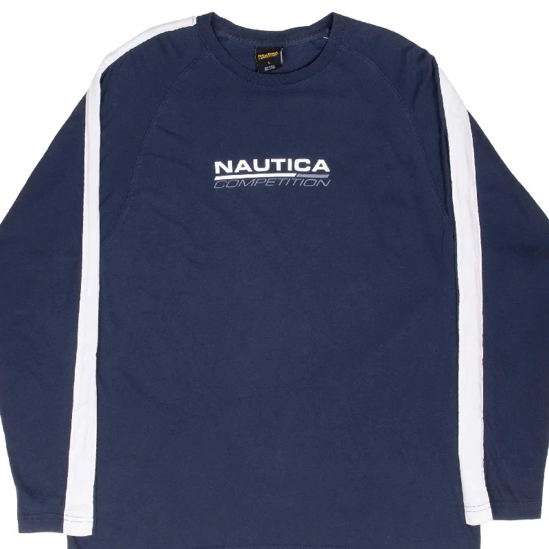 VINTAGE NAUTICA COMPETITION BLUE LONG SLEEVE TEE SHIRT 2000S LARGE