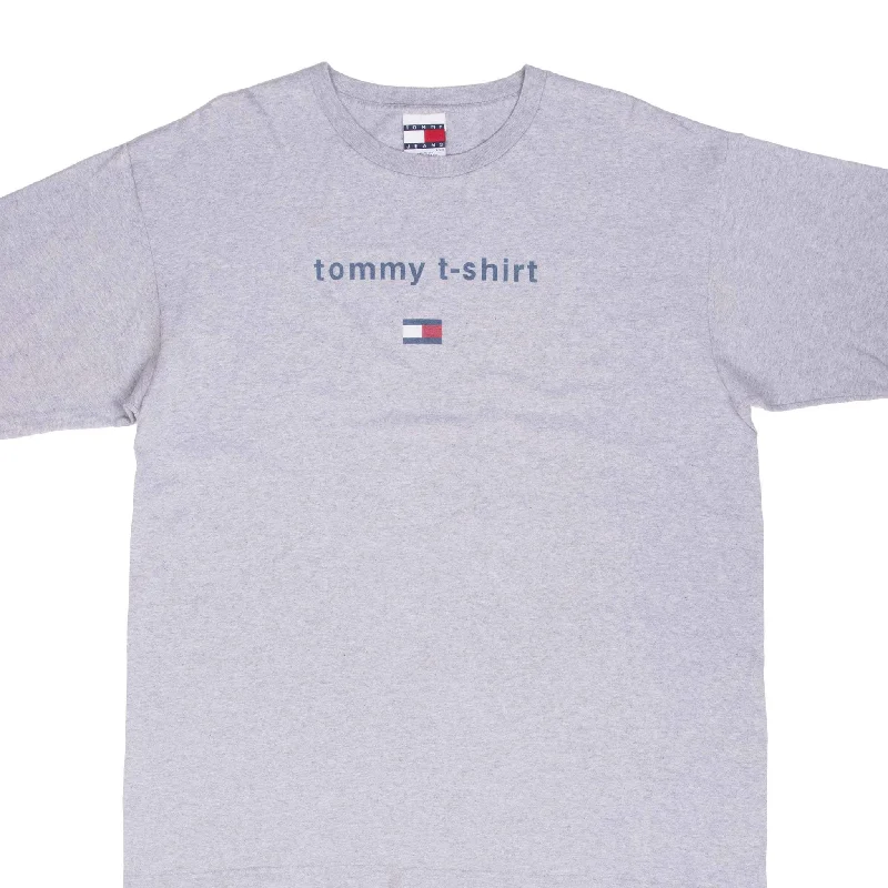 VINTAGE TOMMY HILFIGER GREY CLASSIC TEE SHIRT 1990S LARGE